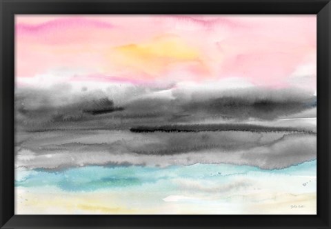 Framed Pink Sunset Abstract landscape Print