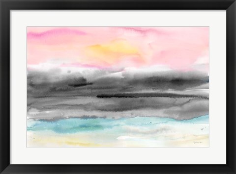 Framed Pink Sunset Abstract landscape Print