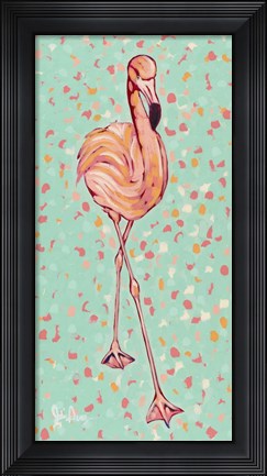 Framed Flamingo Panel II Print