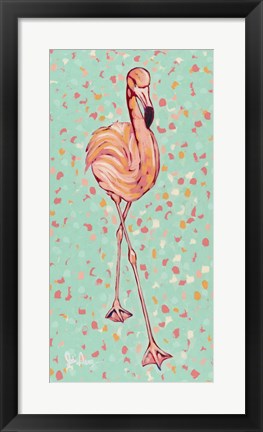 Framed Flamingo Panel II Print