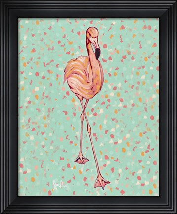 Framed Flamingo Portrait II Print