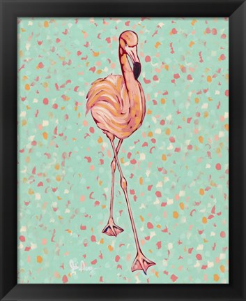 Framed Flamingo Portrait II Print