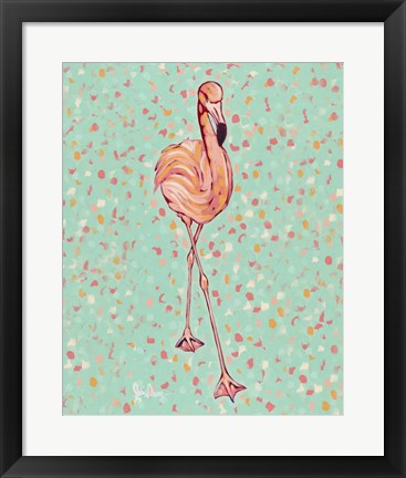 Framed Flamingo Portrait II Print