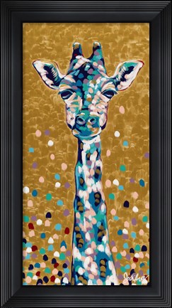 Framed Golden Girl Giraffe Print