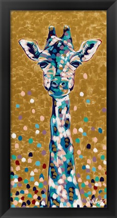 Framed Golden Girl Giraffe Print