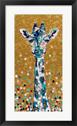 Framed Golden Girl Giraffe Print
