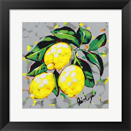 Framed Fruit Sketch Lemons Print