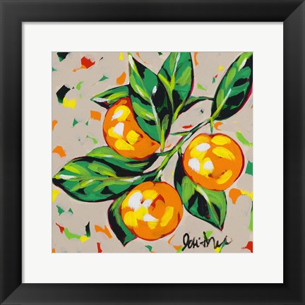 Framed Fruit Sketch Oranges Print