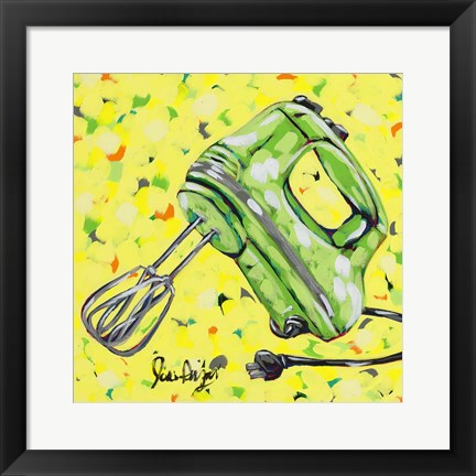 Framed Kitchen Sketch Mixer Print