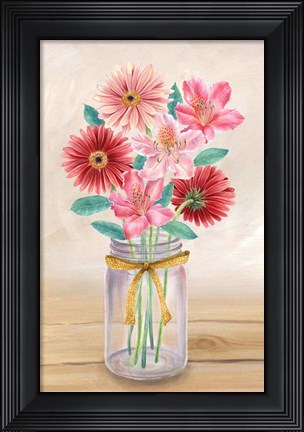 Framed Floral Jar II Print