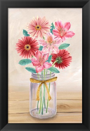 Framed Floral Jar II Print