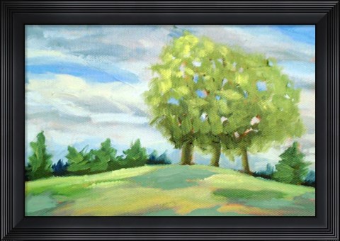 Framed Green Horizon Landscape Print