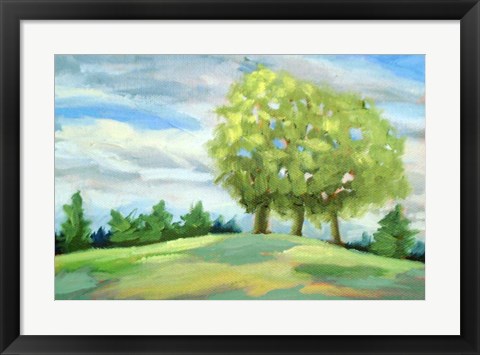 Framed Green Horizon Landscape Print