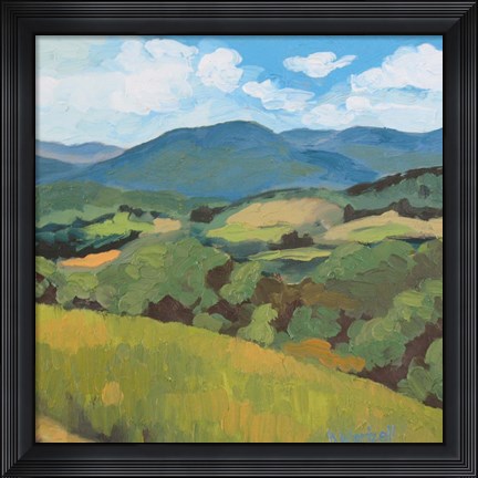 Framed Green Hills Square Print