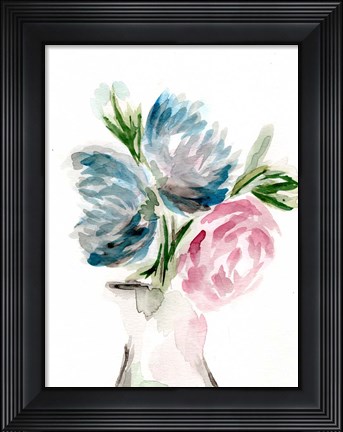 Framed Floral Vase I Print