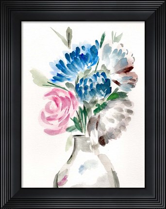Framed Floral Vase II Print