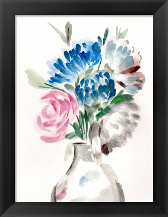 Framed Floral Vase II Print