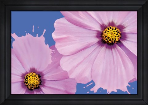 Framed Flower Pop landscape I Print