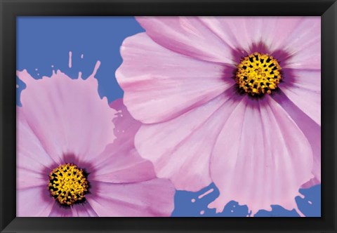 Framed Flower Pop landscape I Print