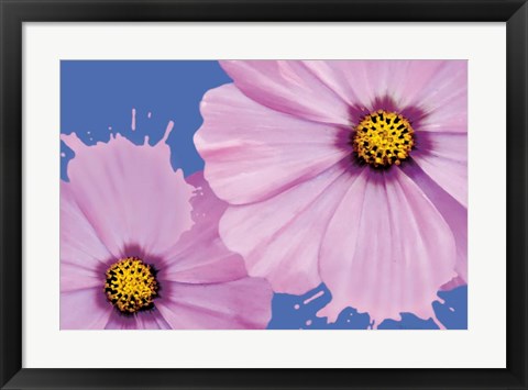 Framed Flower Pop landscape I Print