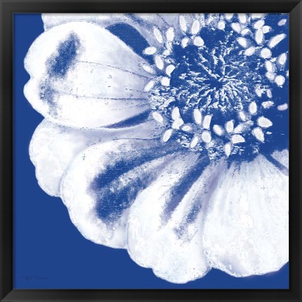 Framed Flower Pop blue II Print