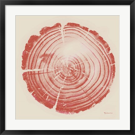 Framed Tree Trunk peach on cream Print