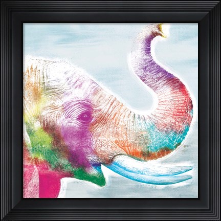 Framed Colorful Elephant Print