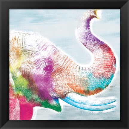 Framed Colorful Elephant Print