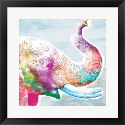 Framed Colorful Elephant Print