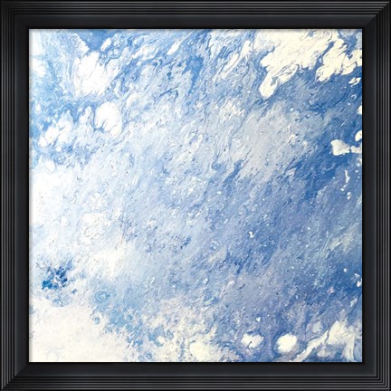 Framed Earth Blues Abstract square Print