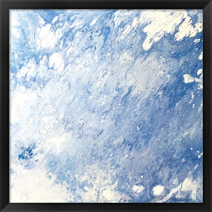 Framed Earth Blues Abstract square Print