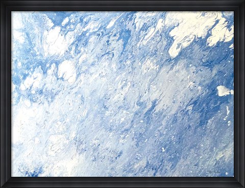Framed Earth Blues Abstract landscape Print