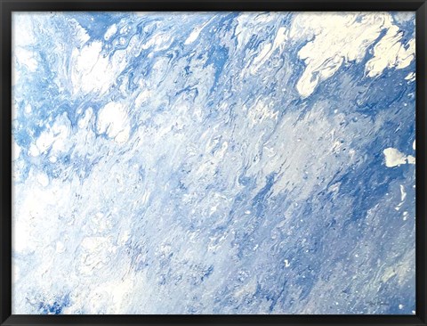 Framed Earth Blues Abstract landscape Print