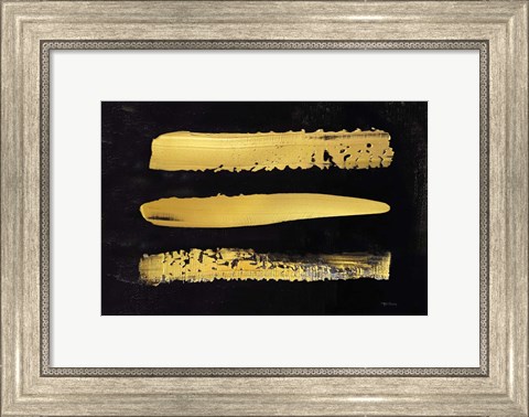 Framed Golden Stripes I Print