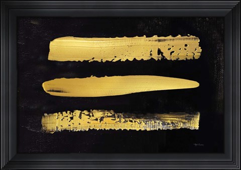 Framed Golden Stripes I Print