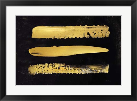 Framed Golden Stripes I Print