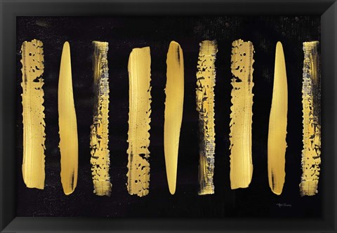Framed Golden Stripes II Print