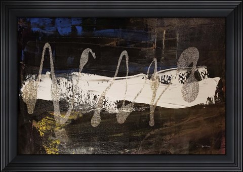 Framed Neutral Stripes Bright I Print