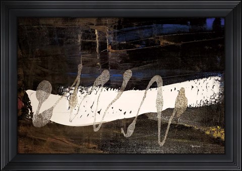 Framed Neutral Stripes Bright II Print