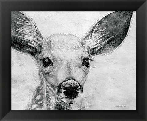 Framed Portrait of a Fawn Print