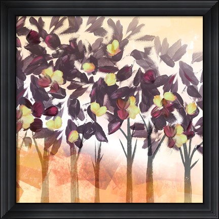 Framed Pink Trees dark Print