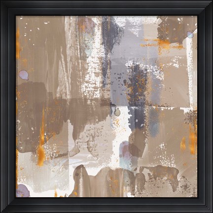Framed Icescape Abstract Grey Gold IV Print