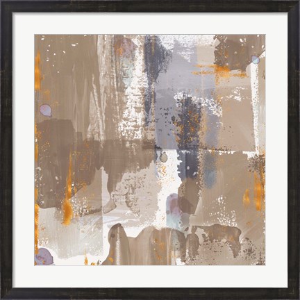 Framed Icescape Abstract Grey Gold IV Print