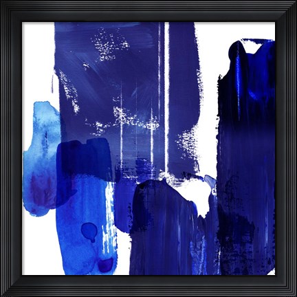 Framed Indigo Abstract I Print