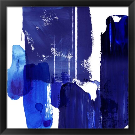 Framed Indigo Abstract I Print