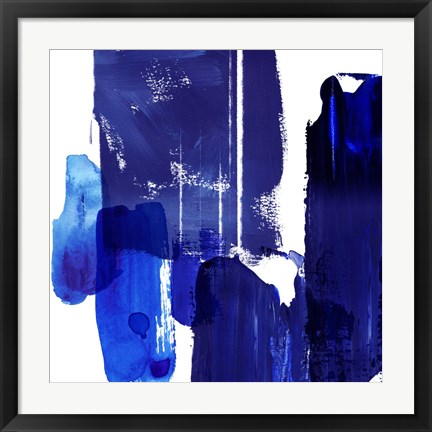 Framed Indigo Abstract I Print