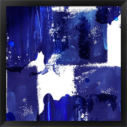 Framed Indigo Abstract IV Print