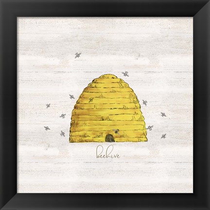 Framed Bee&#39;s Life V-Beehive Print