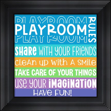 Framed Playroom Rules I Print