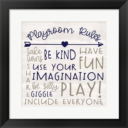 Framed Playroom Rules III Print